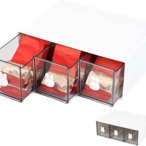 Praktische Thee Organizer met Lade voor Theezakjes en Suiker, Ideaal voor Koffiepads en Keukenopslag