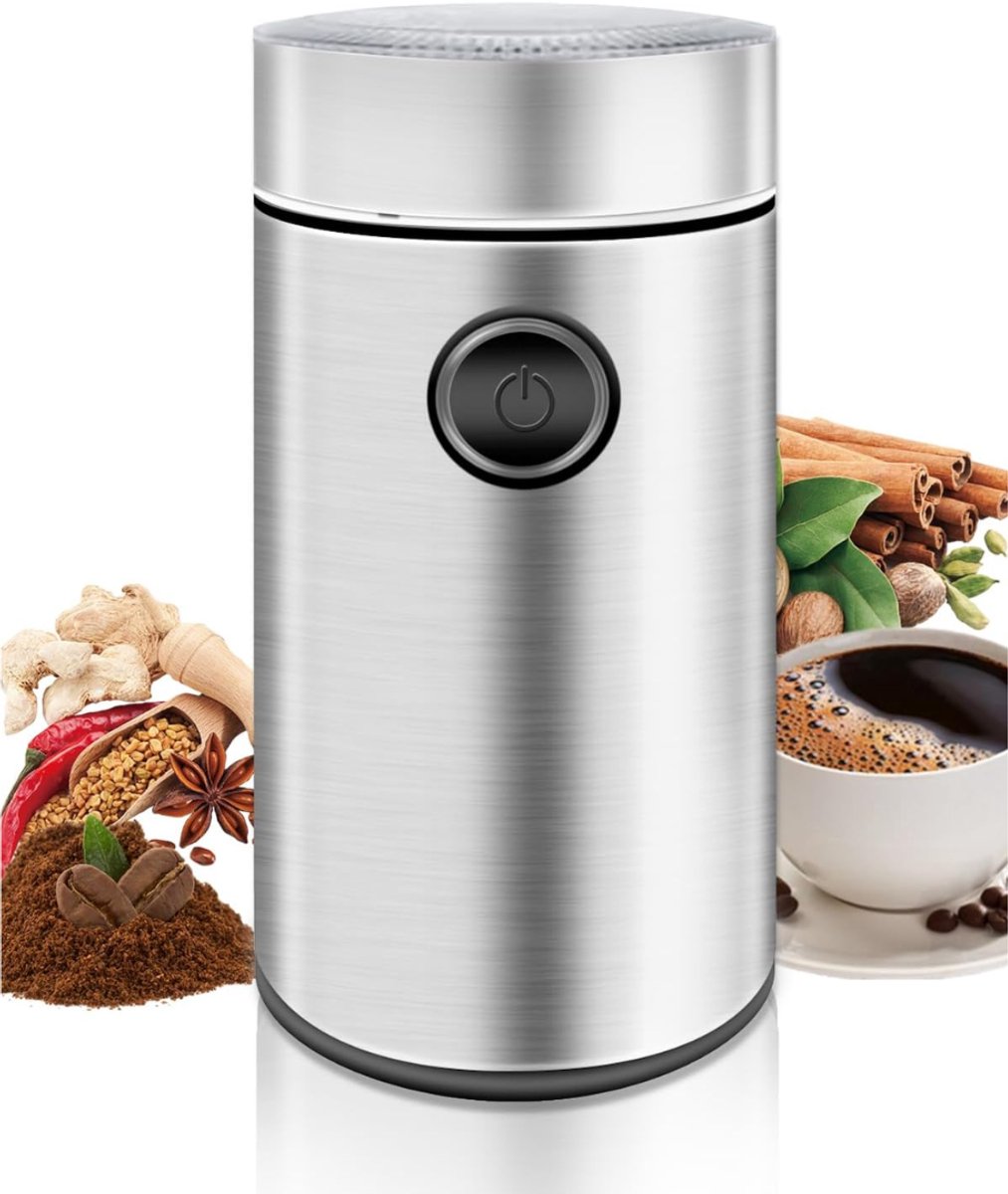 RUX® Coffee Grinder - Coffee Molen - Koffie Grinder - Zilver - 18cm x 10cm x 18cm ; 900g