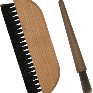Set van 2 koffiemolenreinigingsborstels met natuurlijke haren en houten handvat voor optimale reiniging van koffiemolens, espressomachines en portafilters