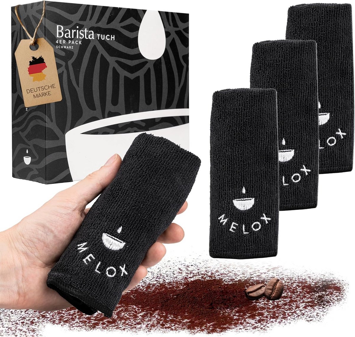 Set van 4 Barista Doeken - Microvezel Poetsdoeken 30x30 cm voor Koffiemachine en Espressomachine