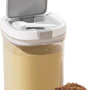 VHV-Voorraadpot - Koffiebonen bewaarbus - Voorraadbus - Voorraadpot met lepel - Luchtdicht - Transparant - Met maatschepje - Voor koffiebonen, suiker en granen - Keuken organizer - 15*12*12cm