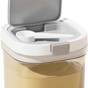 VHV-Voorraadpot - Koffiebonen bewaarbus - Voorraadbus - Voorraadpot met lepel - Luchtdicht - Transparant - Met maatschepje - Voor koffiebonen, suiker en granen - Keuken organizer - 12*12*10cm