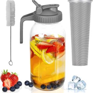 Waterkaraf - Water karaf lekvrije infusiekan met filterdeksel - voor water sap melk thee ijskoffie dranken - 2000 ml