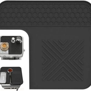 1 stuk - Siliconen afdekmat voor koffiemachine - Tampermat - Afvoermat-Bovenste kussen voor koffiemachine- Zwart - 309*288*12,5 mm - Geschikt voor Ninja ES601, ES701 en Blevia 870/880 espressomachines