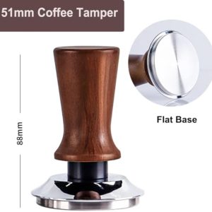 1 stuk - koffietamper - Walnoothout kleur - Massief hout en 304 roestvrij staal materiaal - Veer-gebalanceerd constant-kracht ontwerp - Accessoire voor espressomachines - Geschikt voor koffiebereiding bij thuisgebruik
