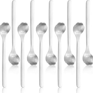 10 Stuks Koffielepel van Roestvrij Staal, Kattenvorm Koffielepels, Theelepeltjes Kat Dessertlepel, Espressolepel, Kleine Schattige Ijslepel, voor Koffie, Dessert, Dranken, Smoothies
