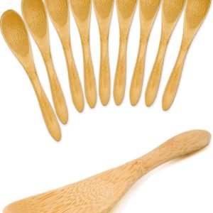 10 x houten lepels, echt hout massief hout, gesneden middeleeuws design, koffielepel thee, honinglepel, 13,5 cm, set van 10