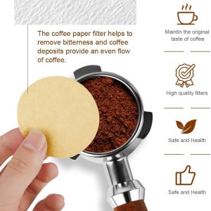 100 Stuks 51mm Ronde Papieren Koffiefilters | Geschikt voor Koffiemachines en Espressomachines | Vervangfilters voor Micropapier | Milieuvriendelijk en Bleekvrij