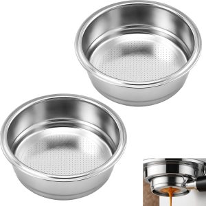 2 stuks filtermand 51 mm, niet-drukfilter van roestvrij staal voor semi-automatische espressomachine, ultrafijne filters voor single shot, compatibel met de meeste filterhouders voor koffie