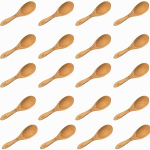 20 stuks handgemaakte houten lepels, mini-houten lepel, houten koffiebonenlepel, specerijen, zout, lepel, voor ijs, honing, koffie, thee, specerijen, drugs