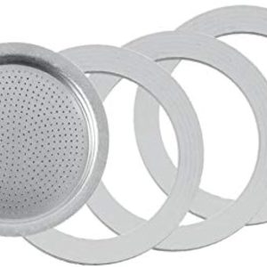 3 afdichtingen/ringen van siliconen + filter - vervanging - maten 1,2,3,6,9,9,14 kopjes espressomachine mokka pot - 8 cm (9 kopjes)