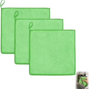 3 stuks Barista microvezeldoeken, groen, 25 x 25 cm, reinigingsdoek voor filterhouders en espressomachines, dubbele - ShopVlot