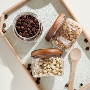 3 stuks Glazen Pot Met Deksel Kruidenpot Bewaarbus Theepot Voor De Keuken,220ml