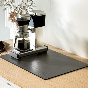 40 x 61 cm, Afwasdroogmatten voor aanrecht Absorberende verbergen vlekbar mat koffiebar accessoires anti-morsmat met rubberen achterkant past onder koffiezetapparaat, espressomachine