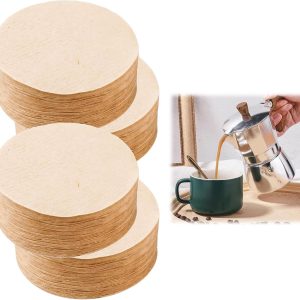 400 stuks ongebleekt koffiefilterpapier - ronde filters van 64 mm voor espressomachines, wegwerpfilters voor een volle koffiesmaak en optimale extractie