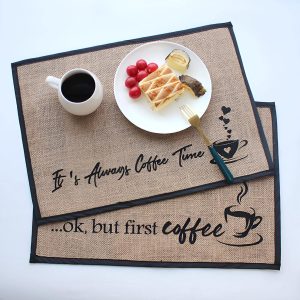50 x 35,5 cm, grote koffiemat voor aanrecht, retro koffiepot, tafelmat voor koffiestation, espressomachine, theepad, placemat, baraccessoires, A