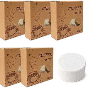 500 stuks ronde papieren filters voor espressomachine, 51 mm, ongebleekt, wegwerpfilters voor espressomachine en filterhouder, professionele ronde koffiefilters voor gefilterde koffie