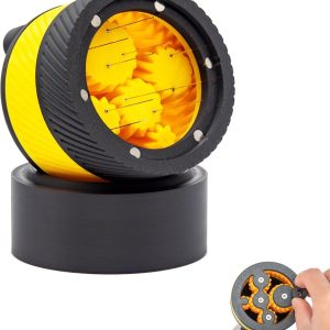 54 mm WDT Tool Espresso, verdeler gereedschap met planetary spinning gear design, compatibel met 54 mm handgreep, distributiegereedschap voor espressomachines, zwart/geel