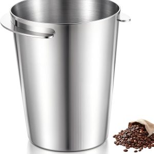 58 mm, roestvrij staal koffie doseerbeker voor espressomachine, zilver poedertoevoerdeel met handvat