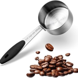 60 ml maatlepel (1/4 kop) van roestvrij staal, ideaal voor koffiepoeder, gemalen koffie, losse thee, espresso suiker, melk en koffiepoeder
