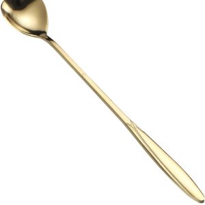 7 Inch Bloem Koffielepel Gouden Roestvrijstalen Lepel Met Lange Steel Suikerlepel Thee Lepel Voor Koffie Thee Ijs(Hart)