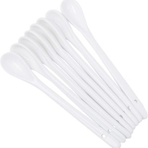 8 Stuks Keramische Lepel Porseleinen Lepel met Lange Handgreep,Glad Glazuur,Hittebestendig en Vaatwasmachinebestendig Geschikt voor Koffie,Thee en Desserts