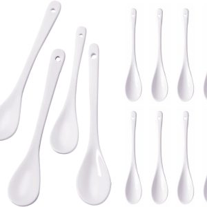 8 Stuks Keramische Lepel Theelepel,Porseleinen Dessertlepels met Glad Glazuur,Hittebestendig en Vaatwasmachinebestendig voor Koffie,Thee en Desserts