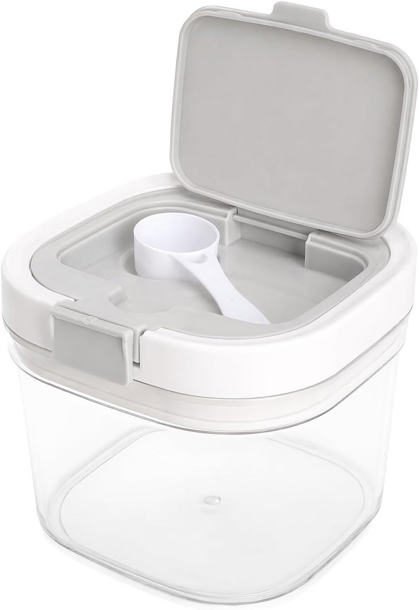 800 ml koffiedoos, kunststof voedselopslagcontainer met luchtdicht deksel en lepel, duurzame keuken koffiepot voor koffie, specerijen, snoep, zout, koekjes, specerijen, peper, BPA-vrij (800 ml)