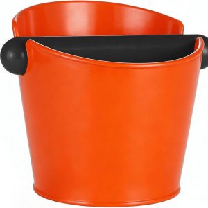 Aftikbak voor piston, accessoire voor espressomachine, Knock Box, afvalbakje voor koffiedik, accessoire voor koffiemachine espresso (Oranje)