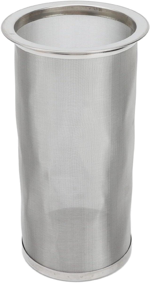 Allecto- Koffiefilter - Cold brew - Roestvrij staal - Ijskoffie en ijsthee - Filter en infuser - Geschikt voor metselaarkruik - Voedingskwaliteit - Ultafijn gaas - Breedte 8 cm, lengte 15 cm.