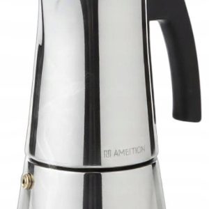 Ambition Steel Koffiezetter - 200ml, 4 Espresso Kopjes, Geschikt voor Inductie