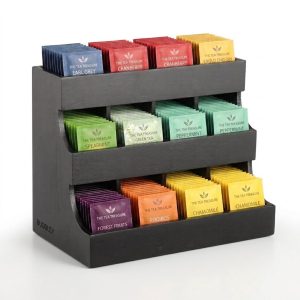 BUDDLEY Thee Organizer 12 vaks - Bamboe - Theedoos - Theehouder - Thee organiser - Display - Rekje - Thee Houder Hout - Theedozen - Theekist - Theezak organiser - Theezakjes box - Houten - Thee doos - 12 vakken - Rek - Kantoor - Tea - Staand - Zwart