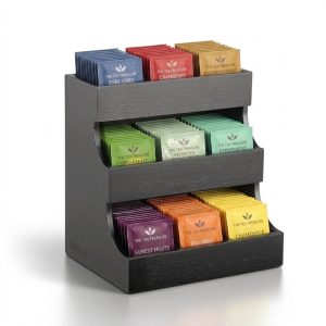 BUDDLEY Thee Organizer 9 vaks - Bamboe - Theedoos - Theehouder - Thee organiser - Display - Rekje - Thee Houder Hout - Theedozen - Theekist - Theezak organiser - Theezakjes box - Houten - Thee doos - 9 vakken - Rek - Kantoor - Tea - Staand - Zwart