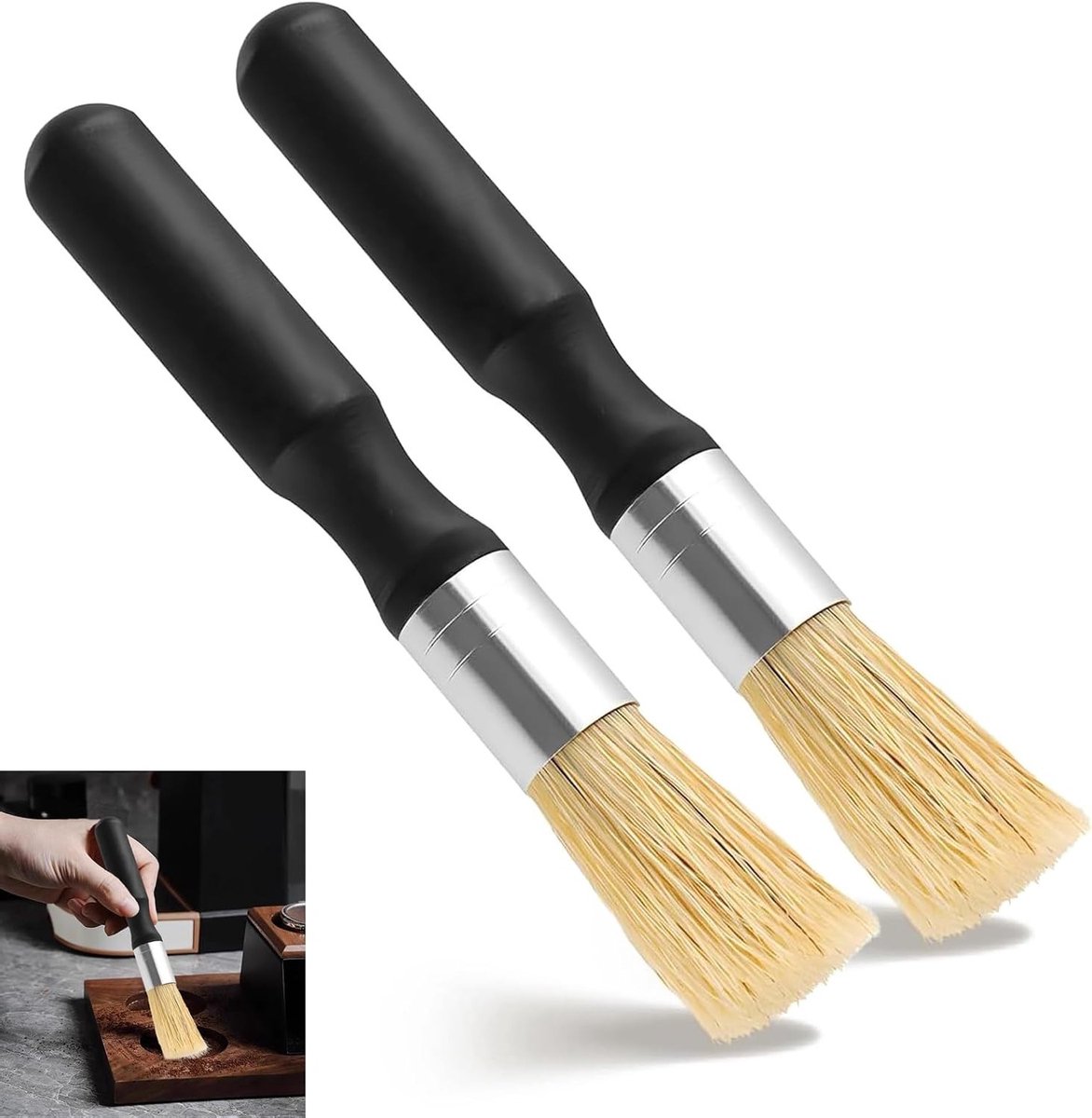 Barista Reinigingsborstels voor Koffiemolen en Filterhouder - Duurzame en Ergonomische Koffieborstels voor Professionele Barista's en Koffieliefhebbers