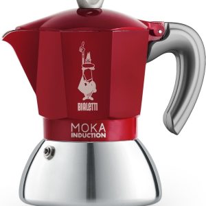 Bialetti Moka Induction Rood Percolator - 2 kops - 90 ml - Geschikt voor Inductie