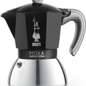 Bialetti Moka Induction Zwart Percolator - 4 kops - 150 ml - Geschikt voor Inductie