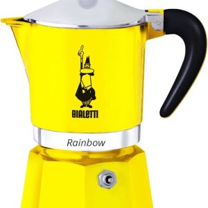 Bialetti Rainbow Geel Percolator 200 ml - 3 kops - Espresso Maker voor Authentieke Italiaanse Koffie