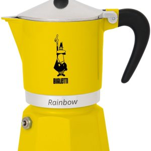 Bialetti Rainbow Geel Percolator - 6 kops - 300 ml - Authentieke Italiaanse Espresso Maker