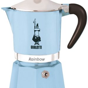 Bialetti Rainbow Percolator 1 Kops Lichtblauw - Italiaanse Espressopot - Aluminium Moka Pot - Koffiezetter voor 1 Espresso