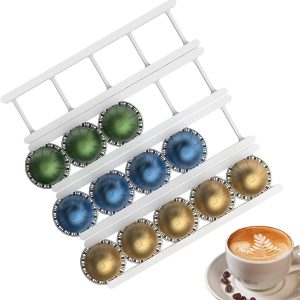 Capsule Houder - Opbergrek - Keuken Organisatie - 20 Vaks Ontwerp - 7x7x7 cm - Zwart