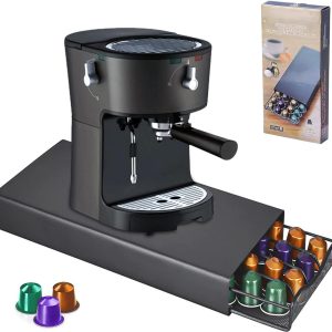 Capsulehouder Nespresso - 40 capsules - koffiecapsules opslag - antislip voeten - zwart standaard - mesh-vormige compartimenten capsulehouder nespresso