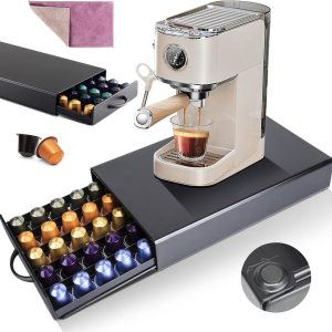 Capsulehouder Nespresso - 45 capsules - koffiemachinestandaard - koffieopslag - met microvezeldoek capsulehouder nespresso