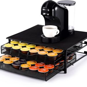 Capsulehouder met lades - Koffiecuphouder - Opbergbox geschikt voor Dolce Gusto cups - 72 koffiecups - Zwart