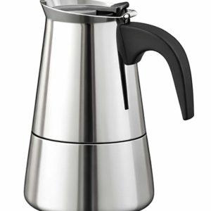 Cheffinger, Italiaans Koffiezetapparaat van RVS 6 Kopjes Inductie Compatibel voor Moka Koffie, Zilver