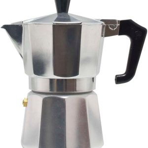 Cookinglife Percolator 2-3 Kopjes - Moka Pot - Aluminium - Grijs/Zwart - Authentieke Espresso - 150 ml