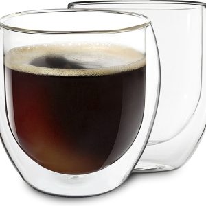 DUOS® Jumbo Latte Macchiato Glazenset 2x310ml, Dubbelwandige glazen Latte Macchiato, Theeglazen, Cappuccino glazen, IJskoffie glazen, Thermoglazen dubbelwandig, Espressokopjes