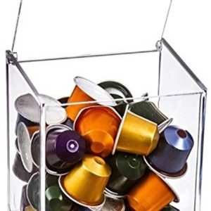 Dailygoods- Capsulehouder Plexiglas - Voor 13 Dolce Gusto / 40 Nespresso Capsules - Compact - Elegant - Afmetingen 10,5 x 12 x 13 cm - Koffiecapsulehouder