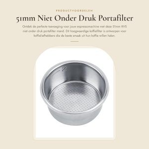 Dailygoods- Koffiefilter Roestvrij Staal - Portafilter Zeef - Accessoire Espressomachine - Draagbaar - Duurzaam - Hoogte 2,5 cm - Filtermand