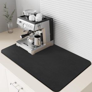 Dailygoods- Koffiemat Antislip - Absorberende Droogmat - Rubberen Achterkant - Vlekbestendig PU-Materiaal - 44 x 71 cm - Geschikt voor Koffiezetapparaat/Espressomachine