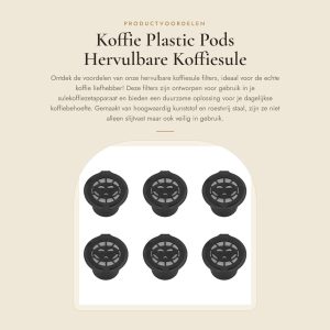 Dailygoods- Koffiepads Herbruikbaar - Koffiesulefilter - Kunststof/Roestvrij Staal - 6 Stuks - Duurzaam - Navulbaar - Veilig in Gebruik - Koffiefilter